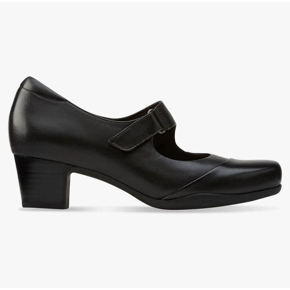 Clarks Women's Rosalyn Wren Pump Black Leather Size 8 - Picture 3 of 5